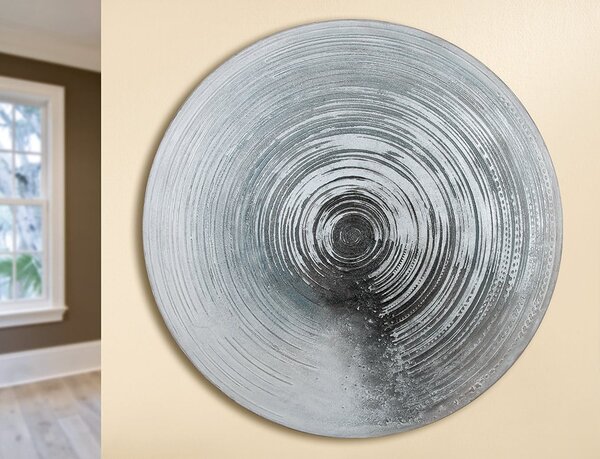 Tablou Circle, panza, gri, 100 cm