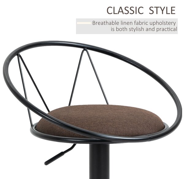 Set 2 scaune bar cu rotire de 360 de grade si suport pentru picioare 51x46x78-100cm HOMCOM | Aosom Romania