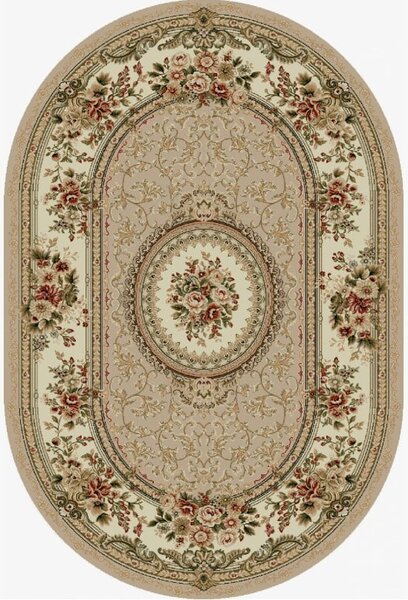 Covor Lotos 571, Bej Crem, Oval, 1800 gr mp Oval, 60x110