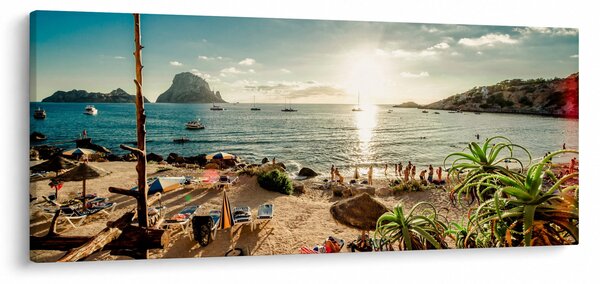 Tablou - Plajă cu oameni (120x50 cm)