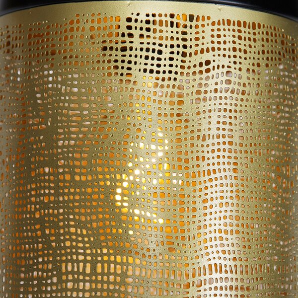 Lampă suspendată vintage neagră cu alamă rotundă 3 lumini - Kayleigh
