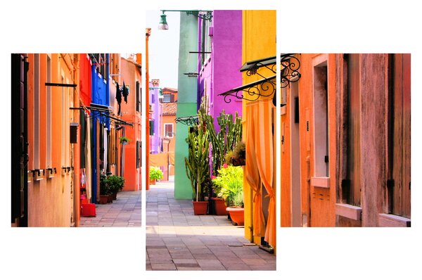 Tablou - Casa colorată în Burano, Veneția (90x60 cm)