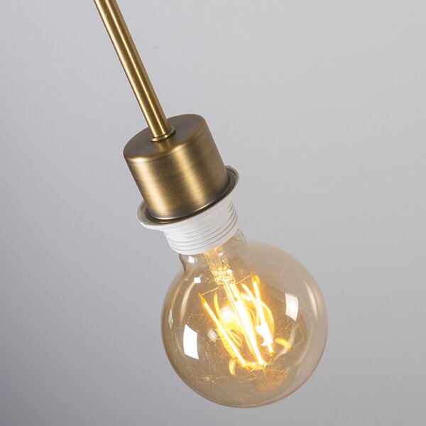 Lampă suspendată modernă bronz cu umbră 45 cm alb - Combi 1
