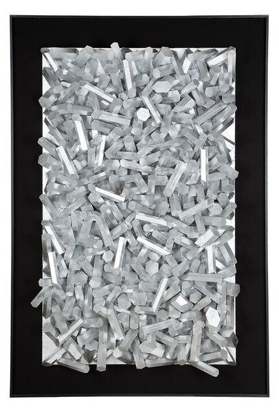 Tablou 3D Sticks, MDF, Negru Argintiu, 120x80x10 cm