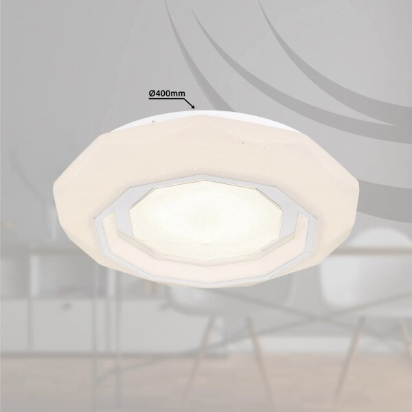 Plafonieră LED dimabilă Globo 41280-24 HOKKI LED/24W/230V + telecomandă
