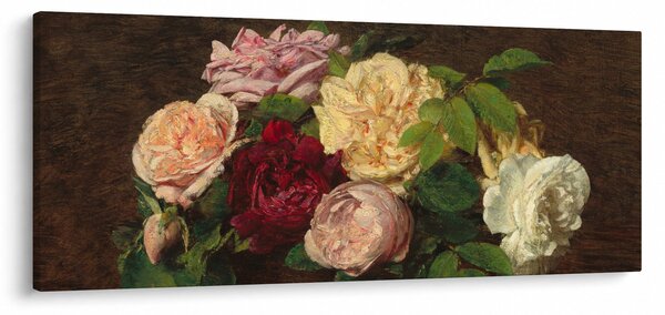 Tablou - Henri Fantin-Latour, Roses de Nice on a Table, reproducere (120x50 cm)
