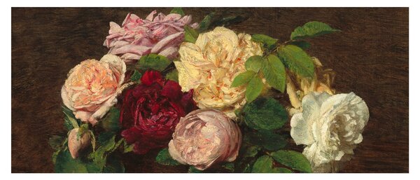 Tablou - Henri Fantin-Latour, Roses de Nice on a Table, reproducere (120x50 cm)