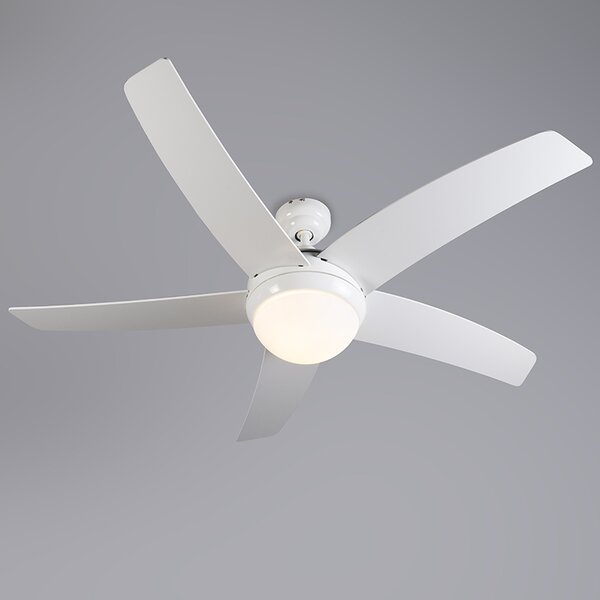 Ventilator de tavan alb cu imprimeu lemn 132cm cu telecomandă - Cool