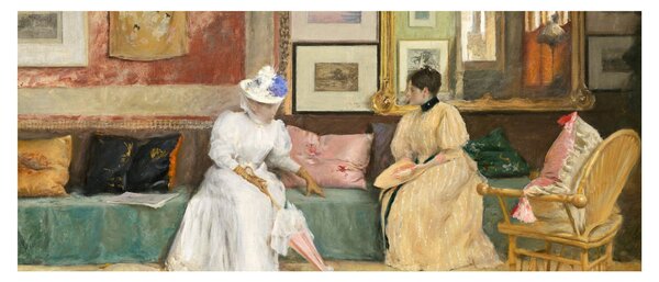 Tablou - William Merritt Chase, A Friendly Call, reproducere (120x50 cm)