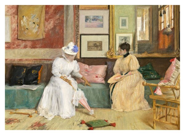 Tablou - William Merritt Chase, A Friendly Call, reproducere (70x50 cm)