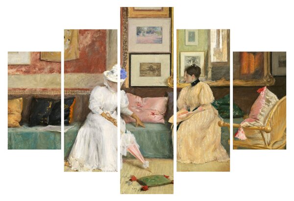 Tablou - William Merritt Chase, A Friendly Call, reproducere (150x105 cm)
