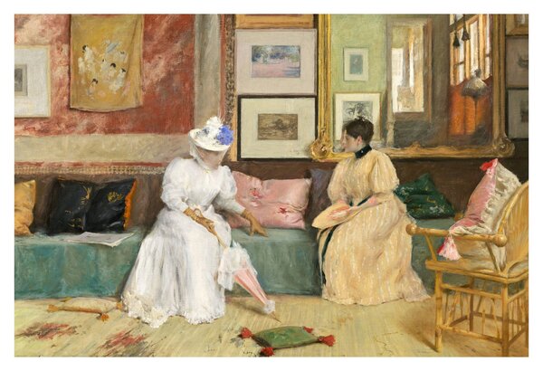 Tablou - William Merritt Chase, A Friendly Call, reproducere (90x60 cm)