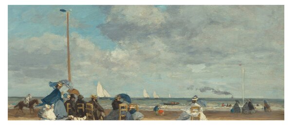 Tablou - Eugène Boudin, Beach at Trouville, reproducere (120x50 cm)