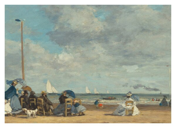 Tablou - Eugène Boudin, Beach at Trouville, reproducere (70x50 cm)