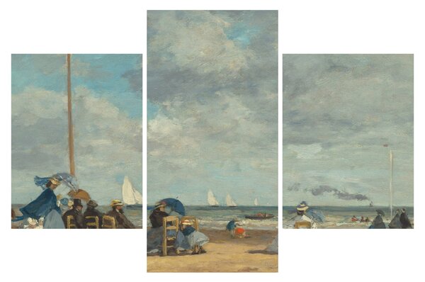 Tablou - Eugène Boudin, Beach at Trouville, reproducere (90x60 cm)