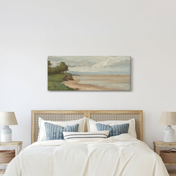 Tablou - Jean-Baptiste-Camille Corot, Beach Near Etretat, reproducere (120x50 cm)