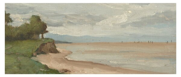 Tablou - Jean-Baptiste-Camille Corot, Beach Near Etretat, reproducere (120x50 cm)