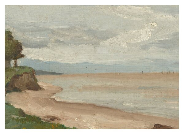 Tablou - Jean-Baptiste-Camille Corot, Beach Near Etretat, reproducere (70x50 cm)