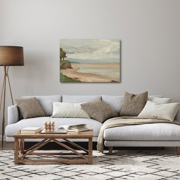 Tablou - Jean-Baptiste-Camille Corot, Beach Near Etretat, reproducere (70x50 cm)