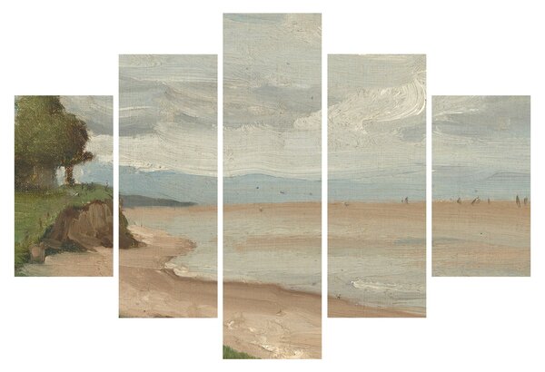 Tablou - Jean-Baptiste-Camille Corot, Beach Near Etretat, reproducere (150x105 cm)