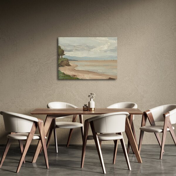 Tablou - Jean-Baptiste-Camille Corot, Beach Near Etretat, reproducere (70x50 cm)