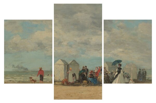 Tablou - Eugène Boudin, Beach Scene, reproducere (90x60 cm)