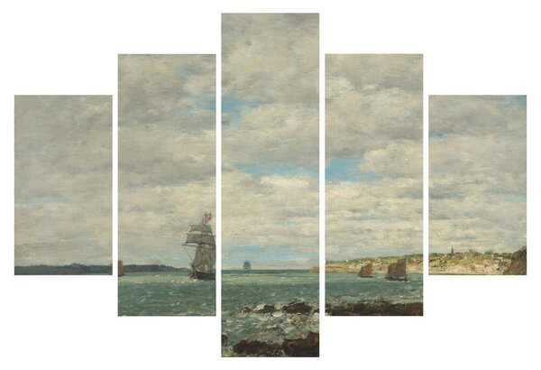 Tablou - Eugène Boudin, Coast of Brittany, reproducere (150x105 cm)