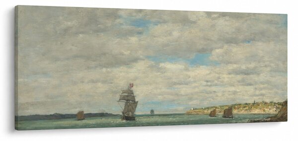 Tablou - Eugène Boudin, Coast of Brittany, reproducere (120x50 cm)