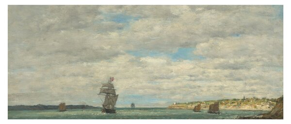 Tablou - Eugène Boudin, Coast of Brittany, reproducere (120x50 cm)