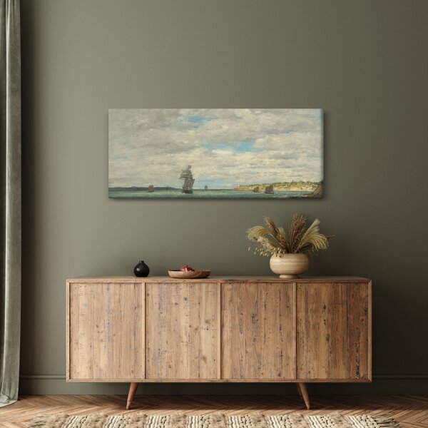 Tablou - Eugène Boudin, Coast of Brittany, reproducere (120x50 cm)