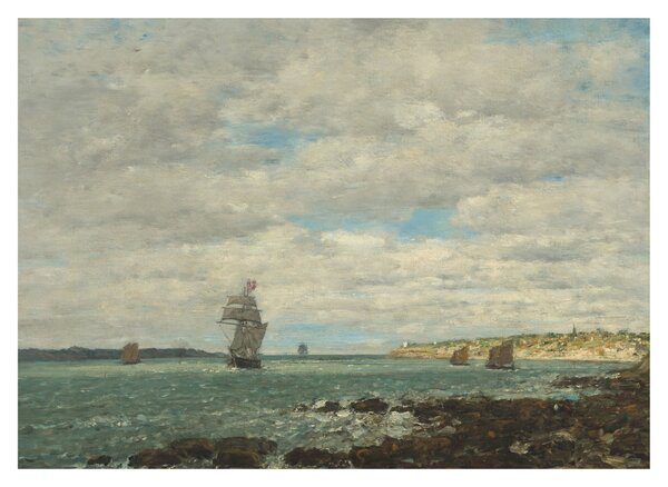Tablou - Eugène Boudin, Coast of Brittany, reproducere (70x50 cm)