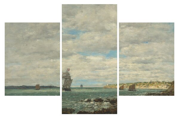 Tablou - Eugène Boudin, Coast of Brittany, reproducere (90x60 cm)