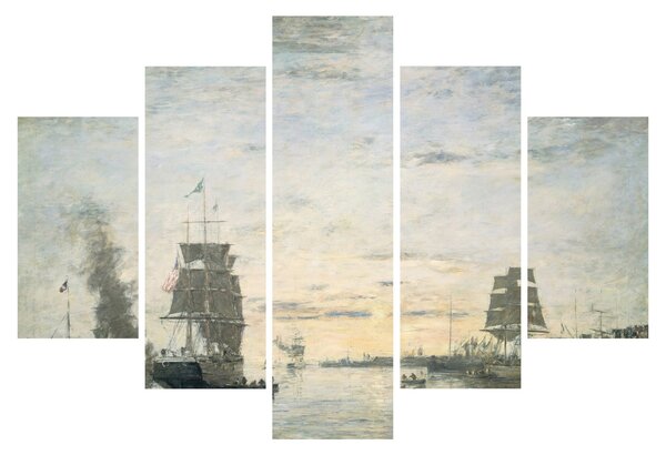 Tablou - Eugène Boudin, Entrance to the Harbor, Le Havre, reproducere (150x105 cm)