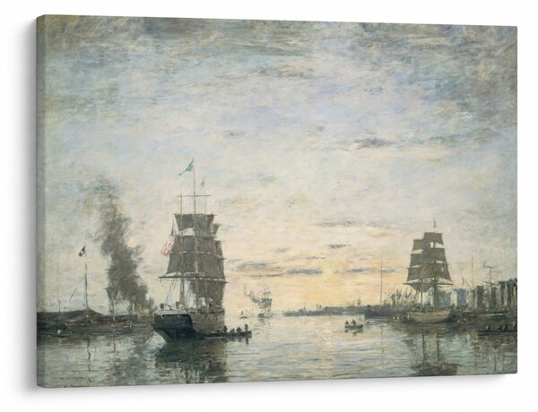 Tablou - Eugène Boudin, Entrance to the Harbor, Le Havre, reproducere (70x50 cm)