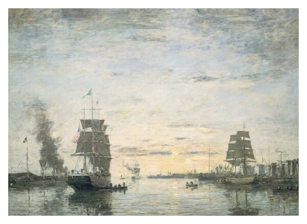 Tablou - Eugène Boudin, Entrance to the Harbor, Le Havre, reproducere (70x50 cm)