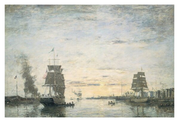 Tablou - Eugène Boudin, Entrance to the Harbor, Le Havre, reproducere (90x60 cm)
