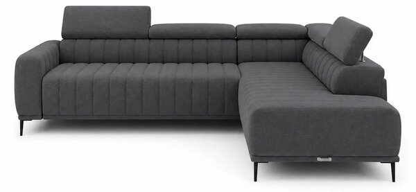 Coltar extensibil GANDI 140, sezlong dreapta, stofa catifelata gri gra
