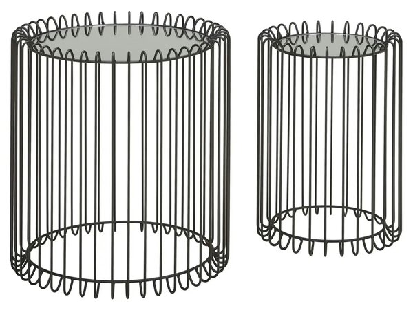 Set 2 masute cafea PIA, negru, metal