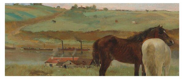 Tablou - Edgar Degas, Horses in a Meadow, reproducere (120x50 cm)