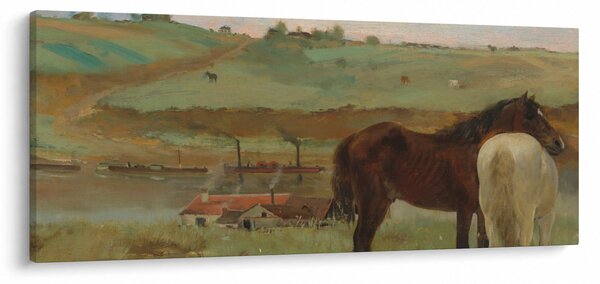Tablou - Edgar Degas, Horses in a Meadow, reproducere (120x50 cm)