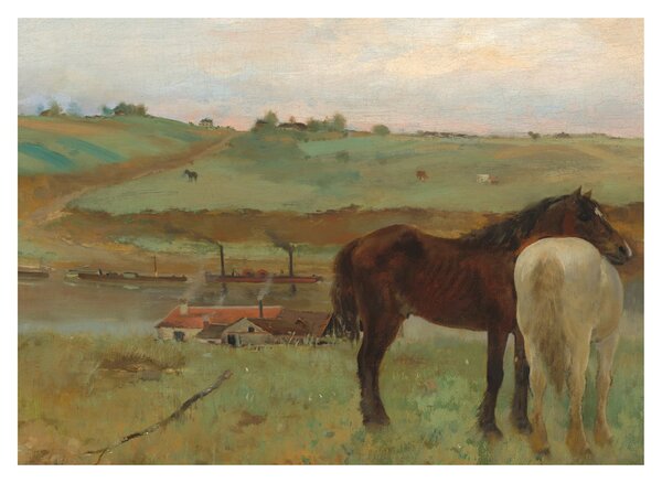 Tablou - Edgar Degas, Horses in a Meadow, reproducere (70x50 cm)