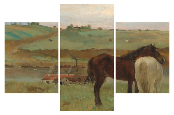 Tablou - Edgar Degas, Horses in a Meadow, reproducere (90x60 cm)