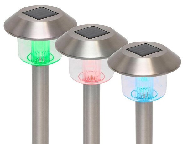 Lampa solara gradina, set 2 bucati tip tarus, LED cu schimbare de culoare, metal