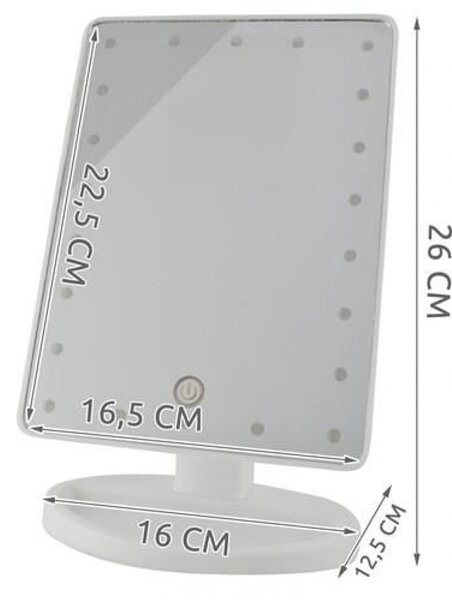 Oglindă cosmetică, iluminată LED, 22 Leduri, Alb