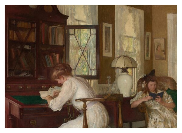 Tablou - Edmund Tarbell, Josephine and Mercie, reproducere (70x50 cm)