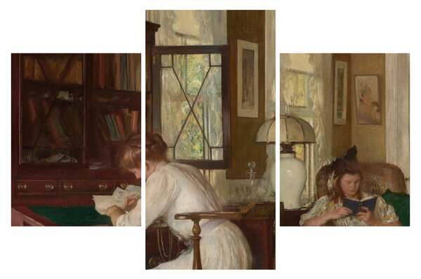 Tablou - Edmund Tarbell, Josephine and Mercie, reproducere (90x60 cm)