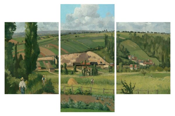 Tablou - Camille Pissarro, Landscape at Les Pâtis, Pontoise, reproducere (90x60 cm)