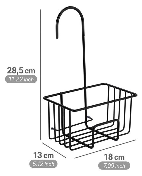Raft pentru baie negru de agățat din oțel inoxidabil Milito – Wenko