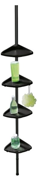 Raft pentru baie negru telescopic, pentru colț din plastic Compact – Wenko