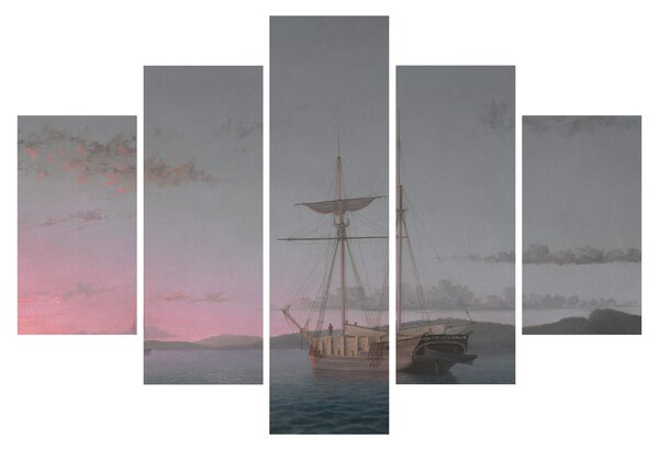 Tablou - Fitz Henry Lane, Lumber Schooners at Evening on Penobscot Bay, reproducere (150x105 cm)